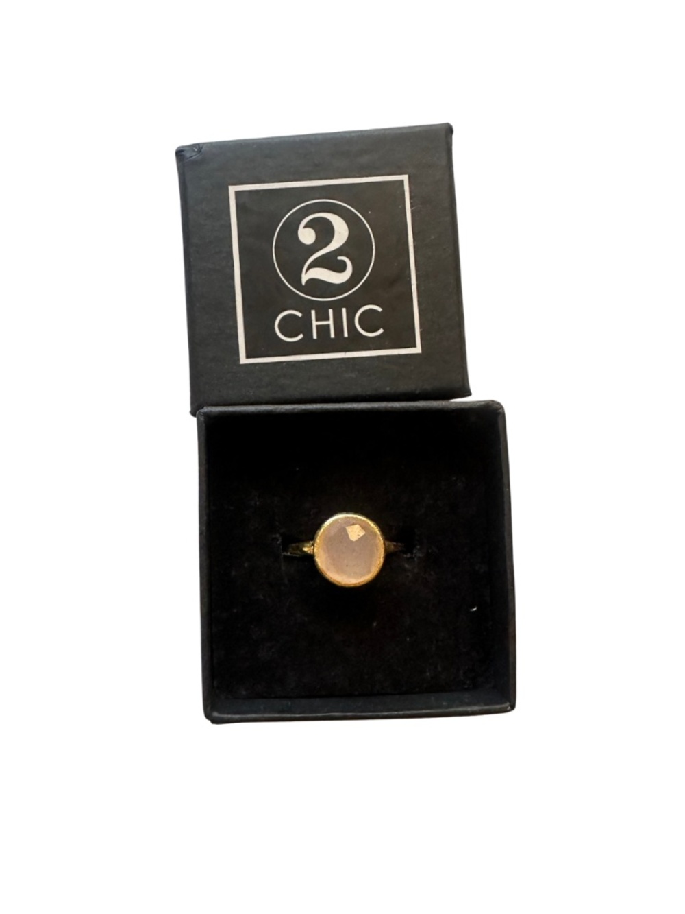 NEW 2Chic Two's Company Pink Circle Gemstone Ring - Women's 8